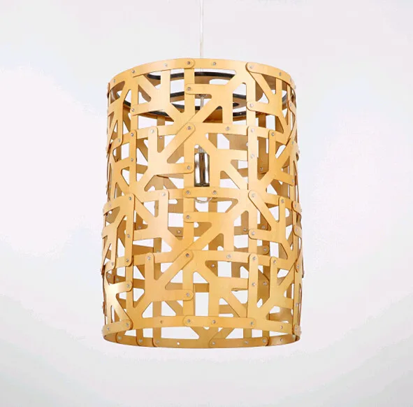 

Traditional style classical Ply-Wood chips yellow Chandelier indoor handmade E27 LED lamp for bar&stairs&porch&pavilion BT126