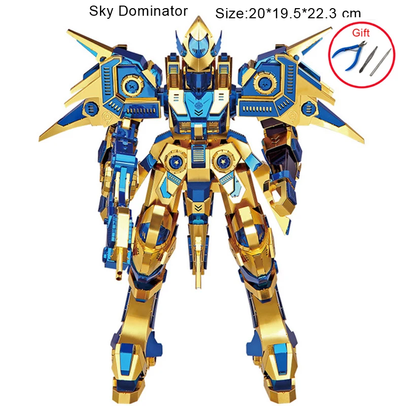 

3D Metal Puzzles Model Colorful Blue Magnetic Rotation/Red Thunder/SKY Dominator Jigsaw Adult Children Educationa Collection oys