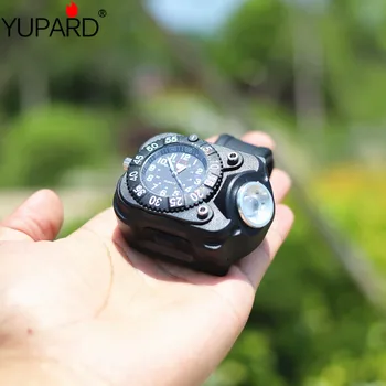 

YUPARD 5 Modes FlashLight built-in Rechargeable Q5 LED Watch Wristlight Waterproof Wrist 800LM Lighting Tactical Compass torch