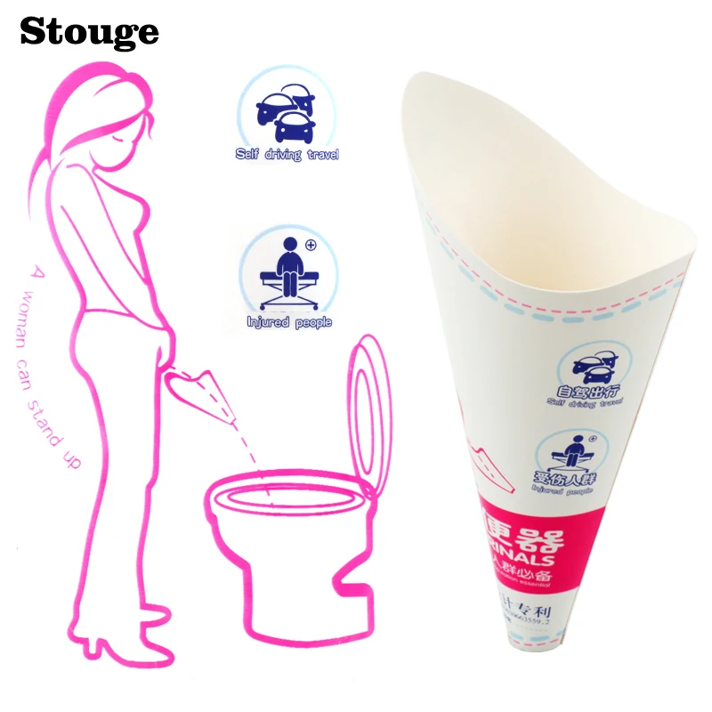 Stouge 10 шт одноразовый Бумажный писсуар портативное женское устройство для мочеиспускания стоящее мочи туристическое бумажное устройство для мочеиспускания Туалет