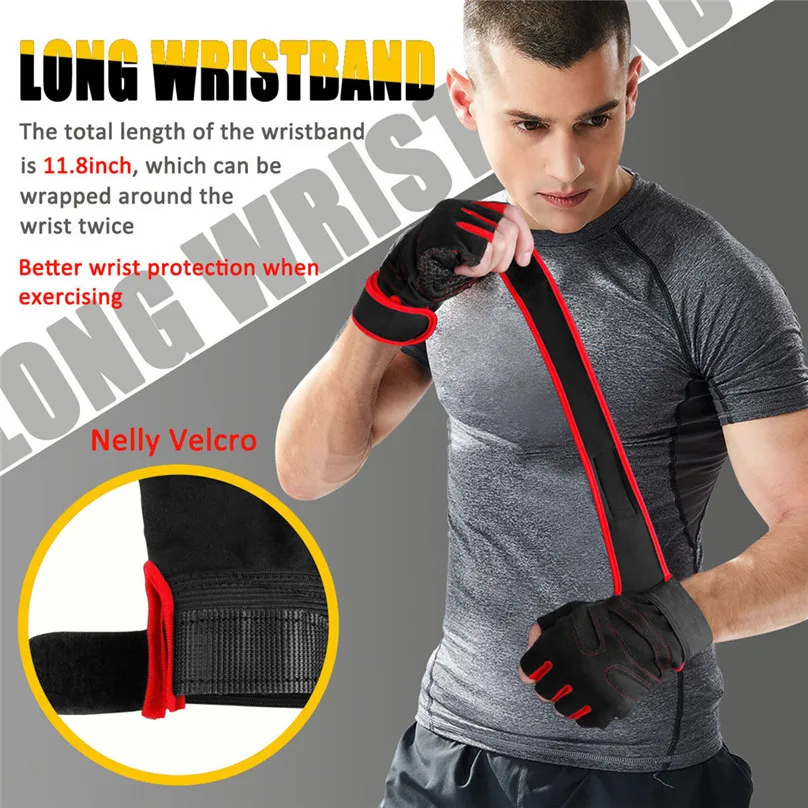 Men Women Gym Gloves With Wrist Wrap Support For Weight Lifting Workout Fitness Gloves Training gloves Sports Safety#3j04 (9)