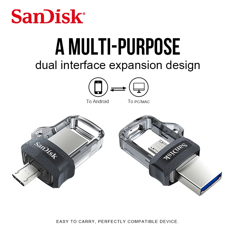 Официальное подтверждение SanDisk OTG USB флэш накопитель 32 Гб 16 USB 3,0 двойной мини 128 64 флешки для ПК и Android