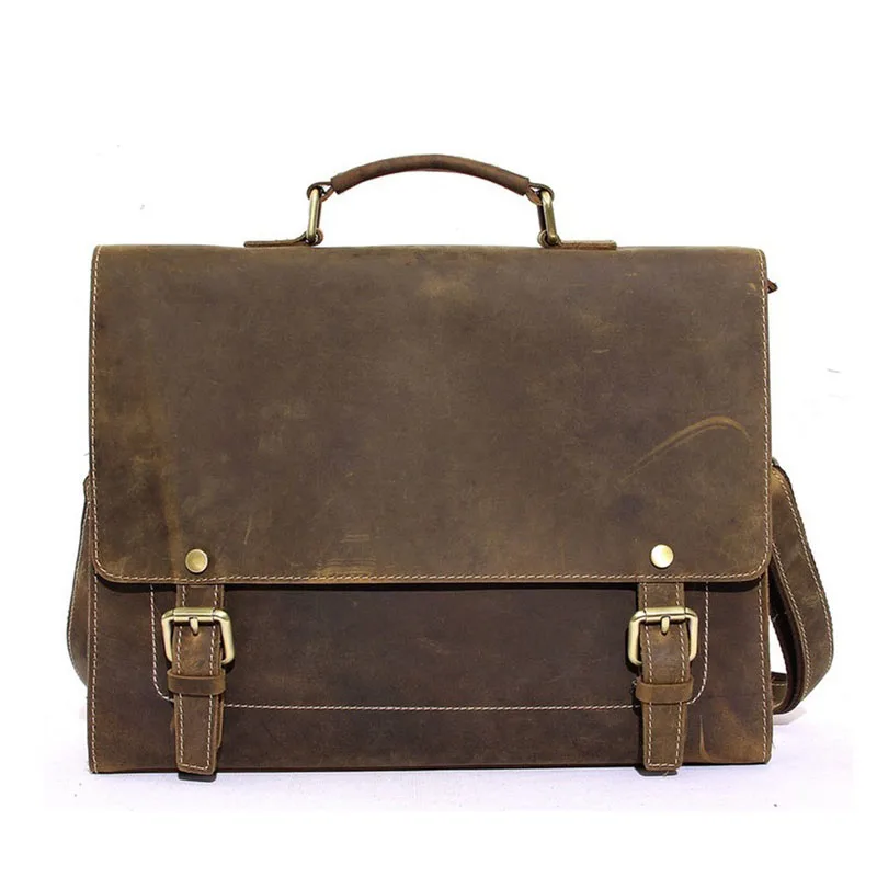 

Vintage Retro Look Genuine Leather Laptop Bag, Business Bag, Men's Briefcase Men Messenger Bag