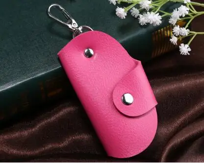 ETya, Модный женский и мужской держатель для ключей, кошелек, кожаный, унисекс, кошелек для ключей, органайзер, сумка, автомобильный кошелек для экономки, сумки - Цвет: Rose