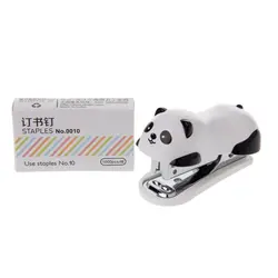 Мини Panda Степлер комплект Бумага Binder в пределах 1000 шт. штапельного набор мини-степлер Офис Школьные принадлежности питания
