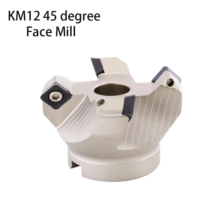 

Face end mill shoulder KM12 -50-22-4T KM12-63-22-4T 45 degree indexable face mill KM12 cutter for SEKT1204 carbide
