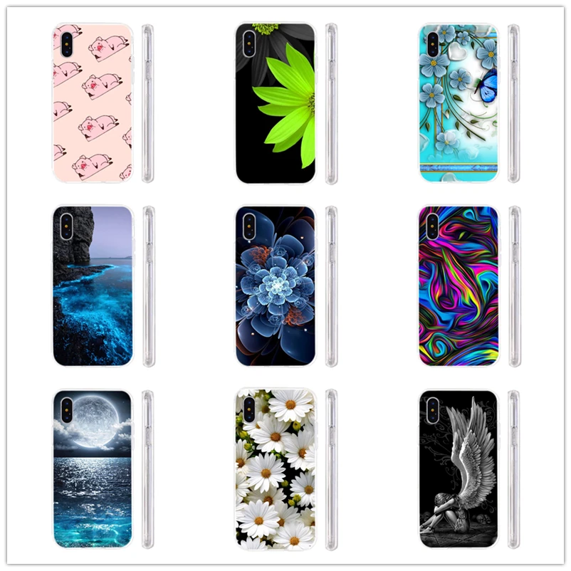 Soft Phone Case For iPhone 6 7 8 plus XS Max Covers TPU Colorful Landscape Flora Painted Fundas X XR Z009 |
