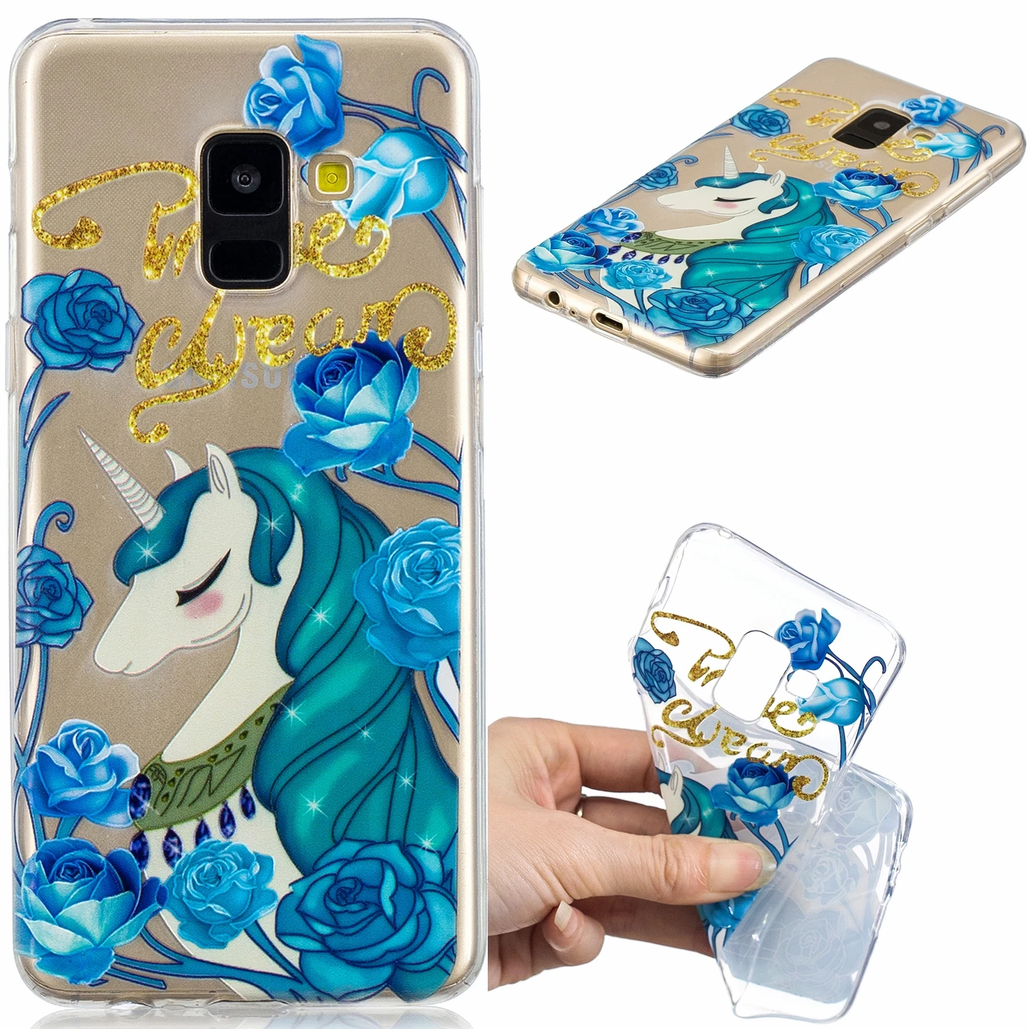 Силиконовые телефон чехлы для Samsung A6 плюс A9 A8 2018 покрывает Note9 мягкий чехол с