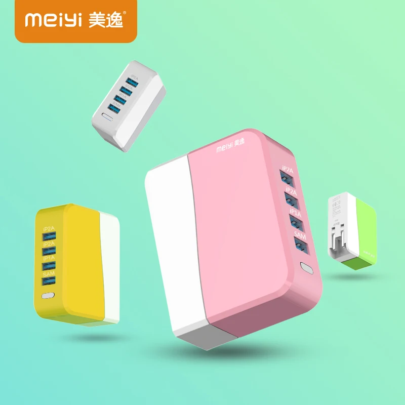 

MEIYI 5V 4A Max(Real) Fast Charge Universal Charger 4 Port Smart USB Wall Charger for iPhone 8 7 6s 6 plus 5s for Samsung Tablet