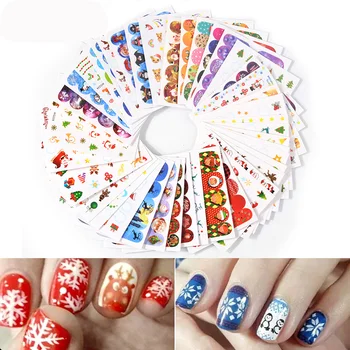 

45Pcs Water Transfer Nail Stickers Snowflake Santa Claus Snowman Tree DIY Decal Wraps Manicure Accessories Christmas Decorations