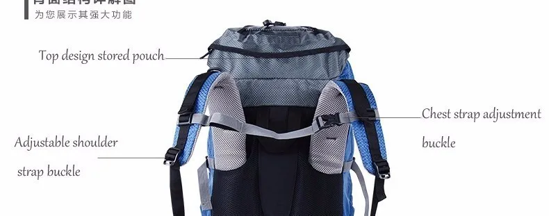 2new Free Shipping Professional Waterproof Rucksack Internal Frame Climbing Camping Hiking Backpack Mountaineering Bag 60L f13