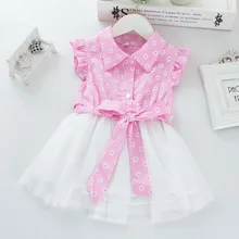 Летнее платье для маленьких девочек Новинка платье принцессы для маленьких девочек s партия для малышей платье для девочек ES Костюмы юбка-пачка; детская одежда