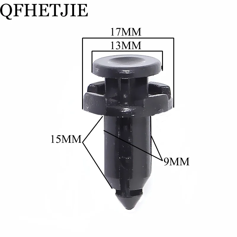 QFHETJIE 9 мм 50 шт. машина, автомобиль бампер зажимы Фиксатор-задвижка заклепки двери панель крыло лайнер для Honda Горячая