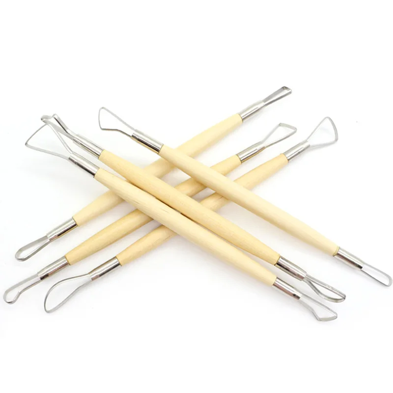 Carving Clay Sculpting Hand Chisel Modeling Making Tool Stainless Steel and Wood Round Pottery Hole Cutters Ceramic Set Kit|Инструменты
