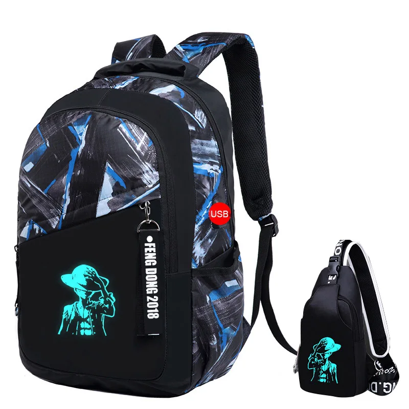 

New Luminous Men Backpacks Fashion School Student Travel Backpack Male Text Book Bags For Teenager Boys mochila Bagpack Pack