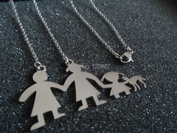 

Lot Wholesale 20pcs Free ship Happiness of a family take Dog Jewelry charms Stainless Steel Pendant unisex silver with chain