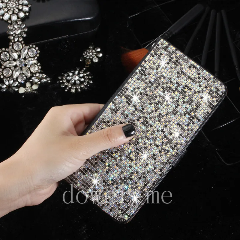 

Luxury Fashion Handmade Full Bling Diamond Wallet Flip Card Slot Leather Case Cover For iPhone 11 Pro XS Max XR X 8 7 6 6S Plus