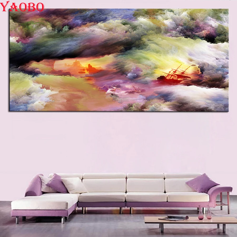 

Crystal Diamond Embroidery Abstract color clouds Diy 5D Diamond Painting Rhinestone Picture Mosaic Handicraft Living Room Decor