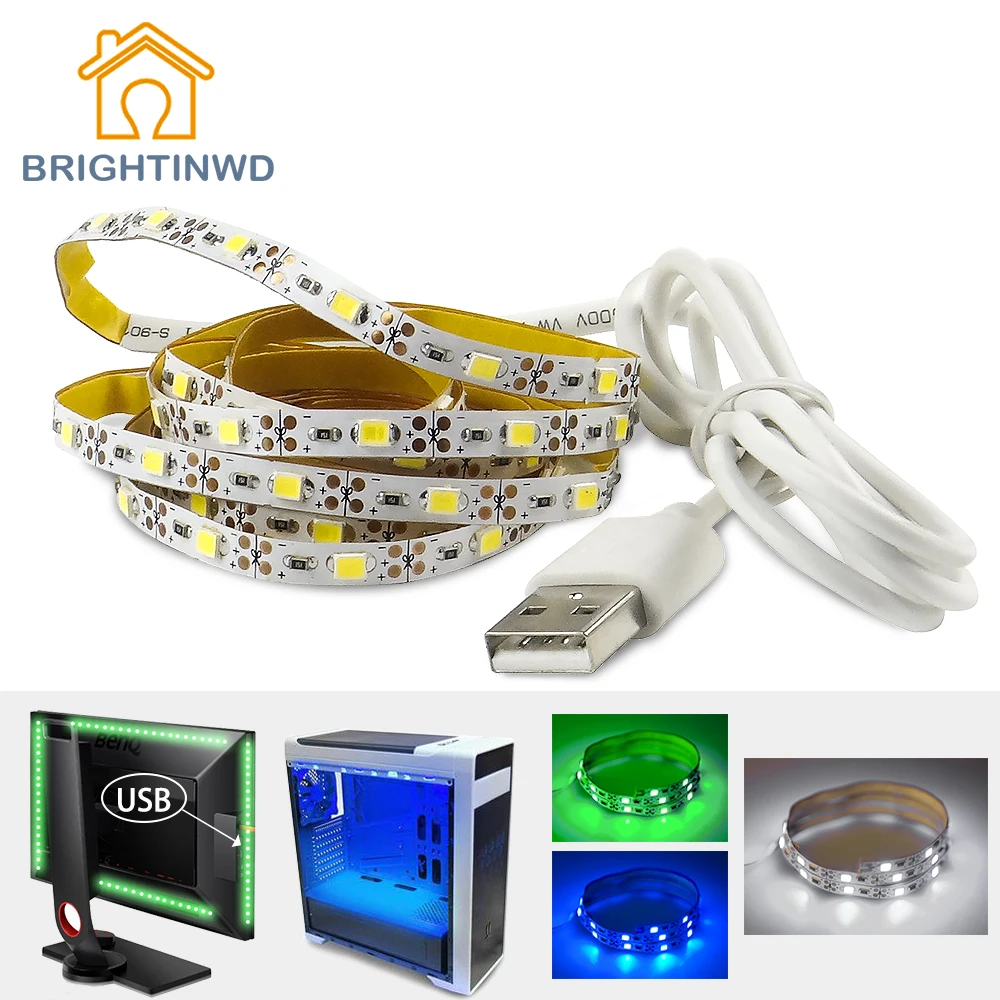 5V font b LED b font USB font b Strip b font SMD3528 50CM 1M 2M