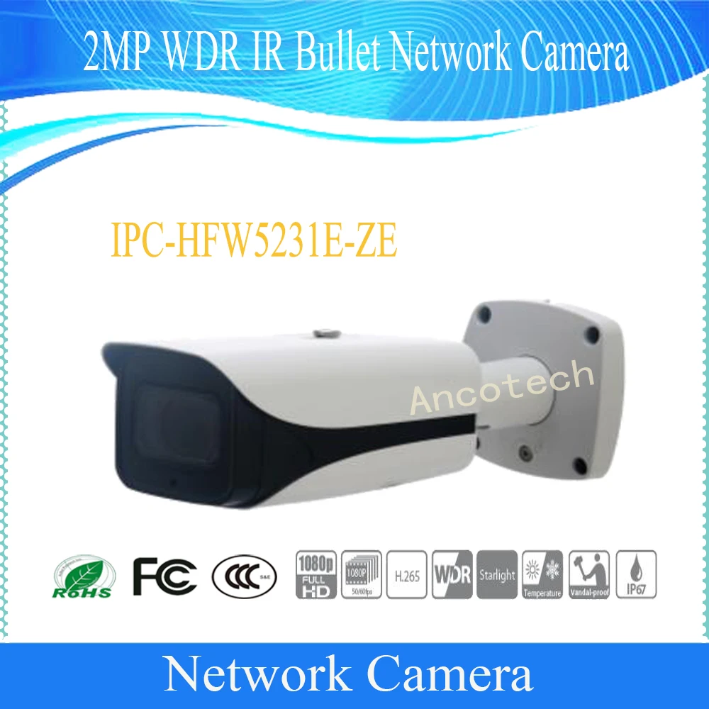 

Free Shipping DAHUA Security IP Camera 2MP WDR IR Bullet Network Camera with POE DH-IPC-HFW5231E-ZE