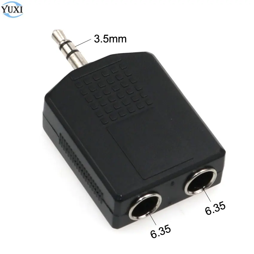 

YuXi 3.5mm Jack Plug Audio Adapter Stereo Male to Female 6.35mm Dual Jack Headphone Microphone Y Splitter Converter