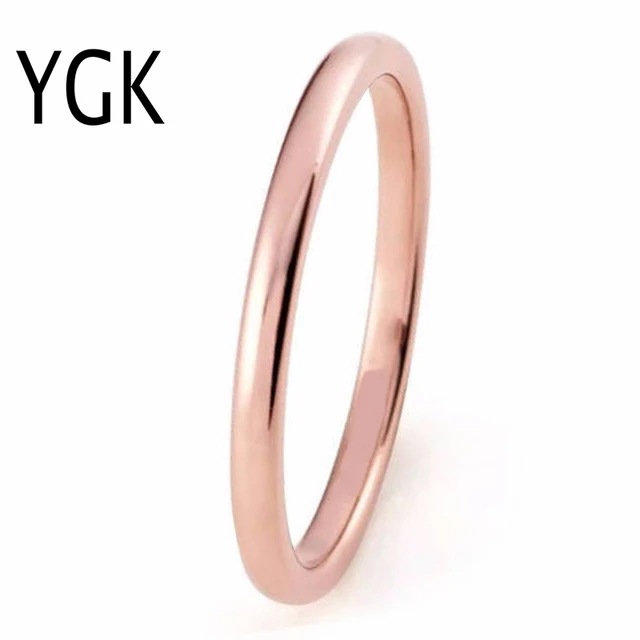 Ygk Brand Jewelry 2mm Rose Gold Color Domed Plain Tungsten Carbide Ygk Brand Jewelry 2mm Rose Gold Color Domed Plain Tungsten Carbide Ring Mens Wedding Band