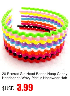 5 шт., 4 мм, яркие цвета, резинки для волос, для девушек, плоская повязка на голову, лента для волос, пластиковые шпильки для волос
