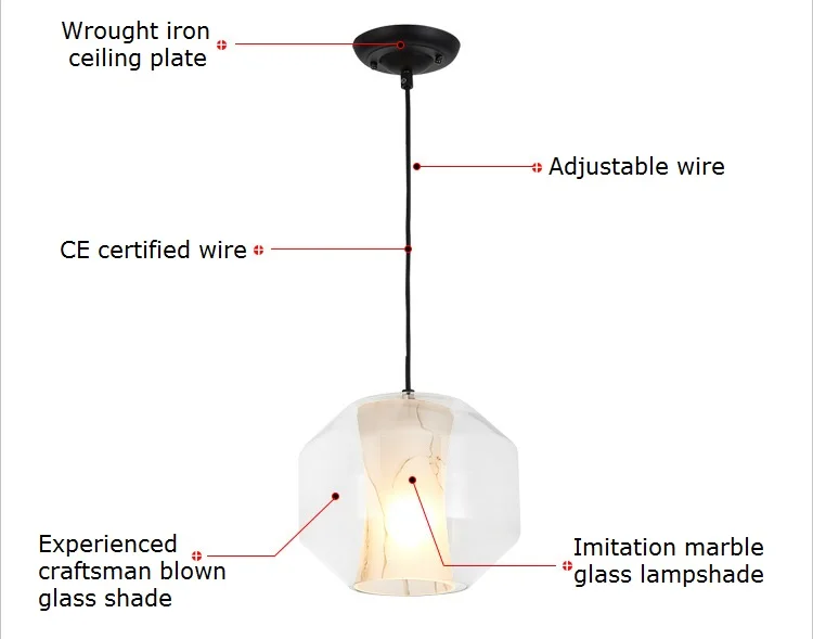 LukLoy светодиодный подвесной светильник в современном стиле с имитацией мрамора и стеклянной текстурой, подвесной светильник в стиле ретро для гостиной