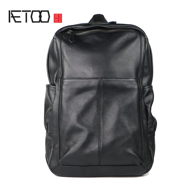 

BJYL Men 's Shoulder Bag Fashion Leather Student Bag Short - distance Business Casual Backpack Large Capacity