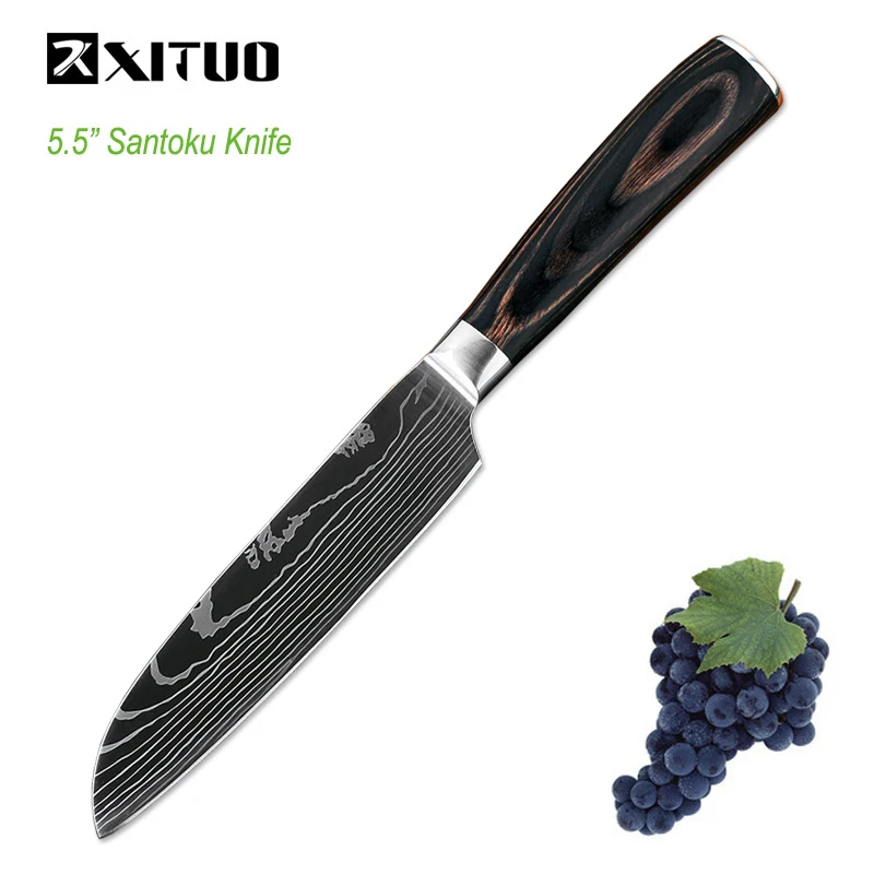 XITUO, кухонный нож, 8 дюймов, профессиональные поварские ножи, Япония, дамасский узор, нержавеющая сталь, нож для резки рыбы и мяса, нож для нарезки овощей