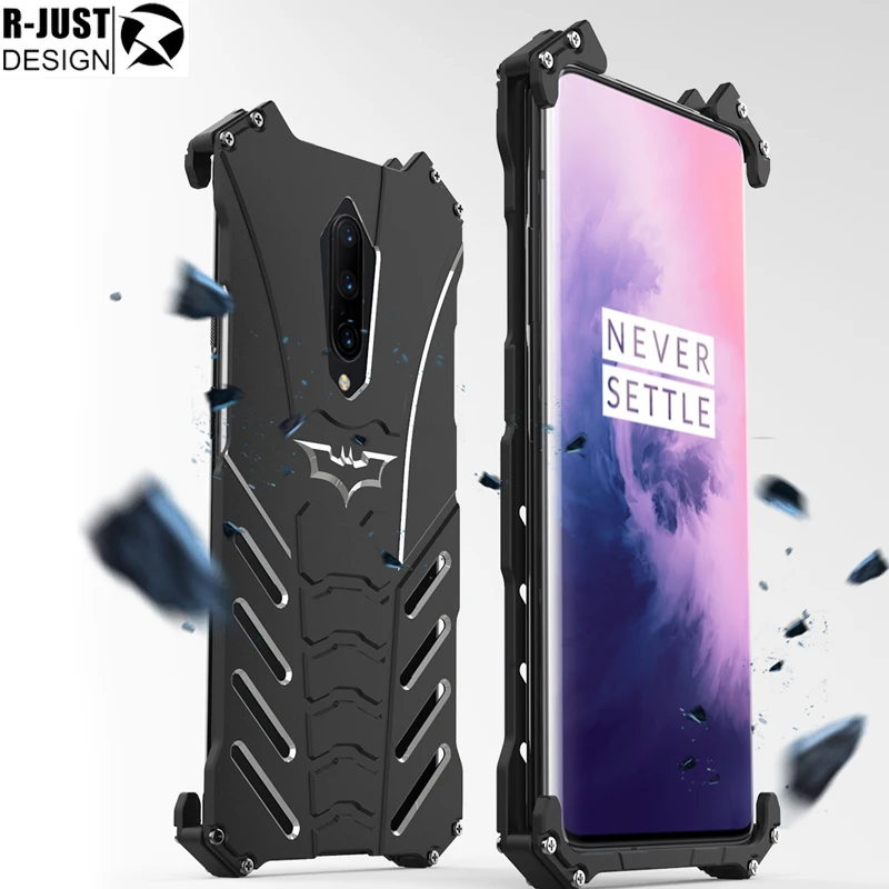 

R-JUST Case For Oneplus 7 7 Pro 6T 6 5T Metal Aluminum Heavy Duty Protection Shockproof Phone Cover Shell