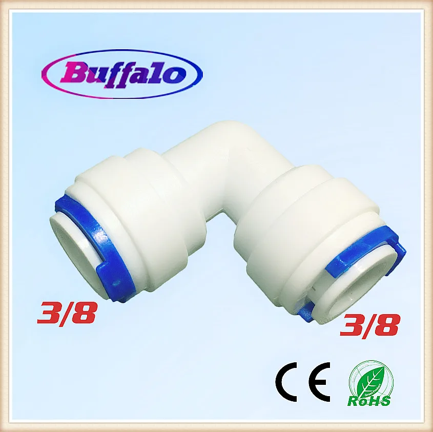

500Pcs 3/8" OD Hose Quick Connection 3/8" Pipe Elbow Union Connector RO Water Reverse Osmosis Aquarium System Connector Fitting