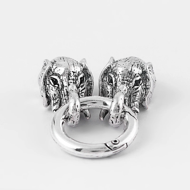 Buy 2Sets Antique Silver Elephant Bracelet End Cap