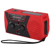 Радио am fm радио Ручной коленчатый Солнечный портативный AM/FM NOAA погодное радио с светодиодный фонарик(красно-черный) цифровое радио