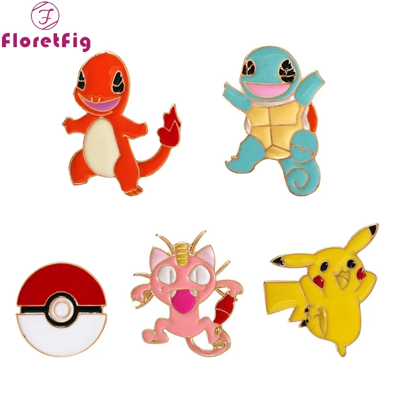 Buy 5 Pcslot Anime Pokemon Pins Badges For Bags And 