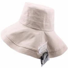 Хлопковая женская панама с широкими полями в стиле хип-хоп,, модная однотонная, большой пляжный навес, рыболовная Кепка, уличная Летняя шляпка шапочка для женщин, Панама