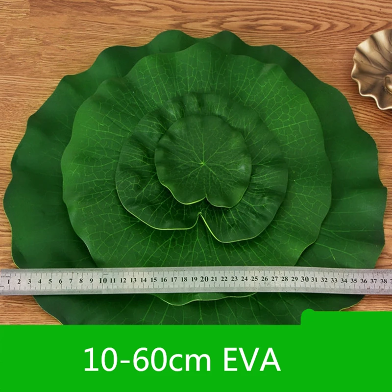

1pcs 10-60 Cm Real Touch Artificial Lotus Leaf Foam Flowers Water Lily Floating Pool Plants For Wedding Garden EVA Decoration