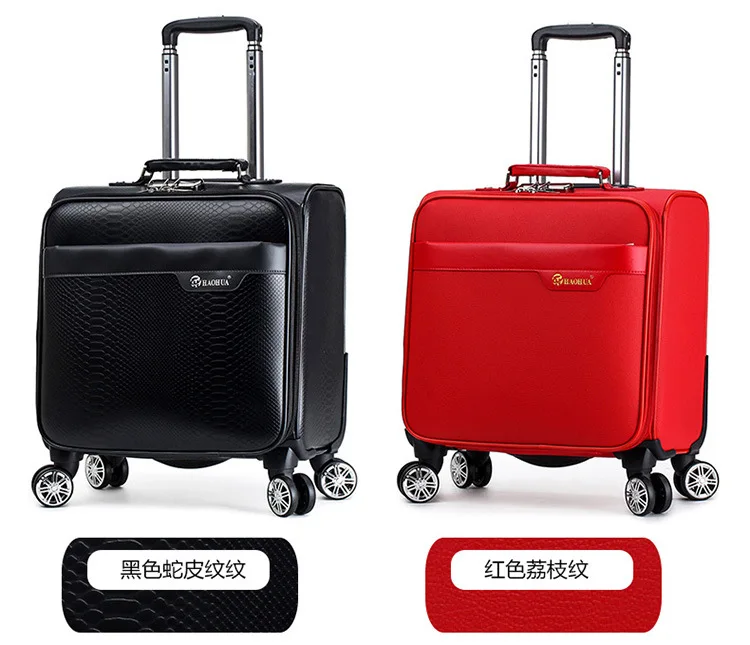 ZYJ унисекс бизнес путешествия кожа сумки на колёсиках s Spinner колеса 18 дюймов полосатый чемодан самолет носить на тележке Багаж