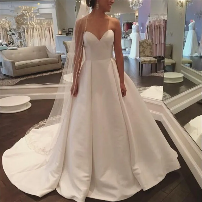 Vestido-de-noiva-simples-Satin-Cheap-Wedding-Dress-2016-sweetheart-Bride-Dress-A-line-Lace-up_
