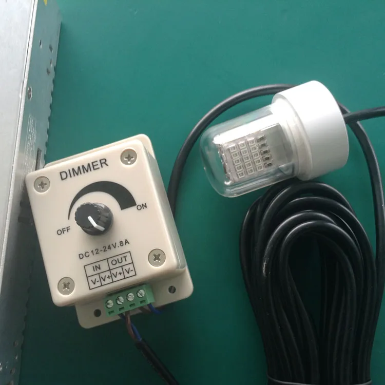 Dimmable 12V LED Green Underwater Fishing Light Lamp 25W Fishing Boat