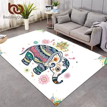 BeddingOutlet слон большой ковер Радужная Мандала коврики для Гостиная в богемном стиле анти-скольжения игровой коврик цветочный ковер 152x244 см