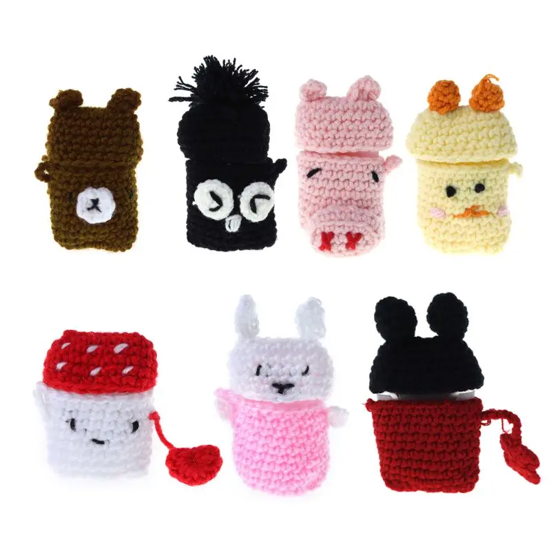 

Protective Cover Silicone Skin Handmade Sweater Case Anti-Slip Cute Headset Accessories for Apple AirPods Wireless Bluetooth Ea