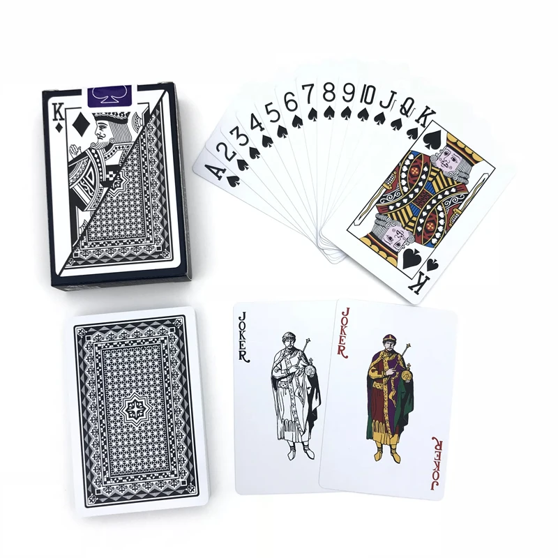 2Set/Lot Pattern Baccarat Texas Hold'em Plastic Playing Cards Waterproof Poker Cards Pokerstar Board Game 2.28*3.46inch qenueson