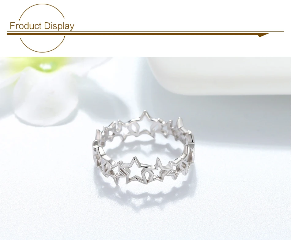 ORSA JEWELS 925 пробы серебряные кольца для женщин в форме симпатичной Звезды Полые Кольца Юбилей обручальное кольцо девушка ювелирные изделия подарок OSR103