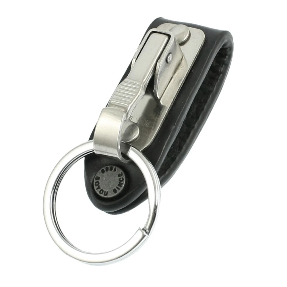 

THGS Stainless Steel Keyring Design Faux Leather Belt Loop Key Chain