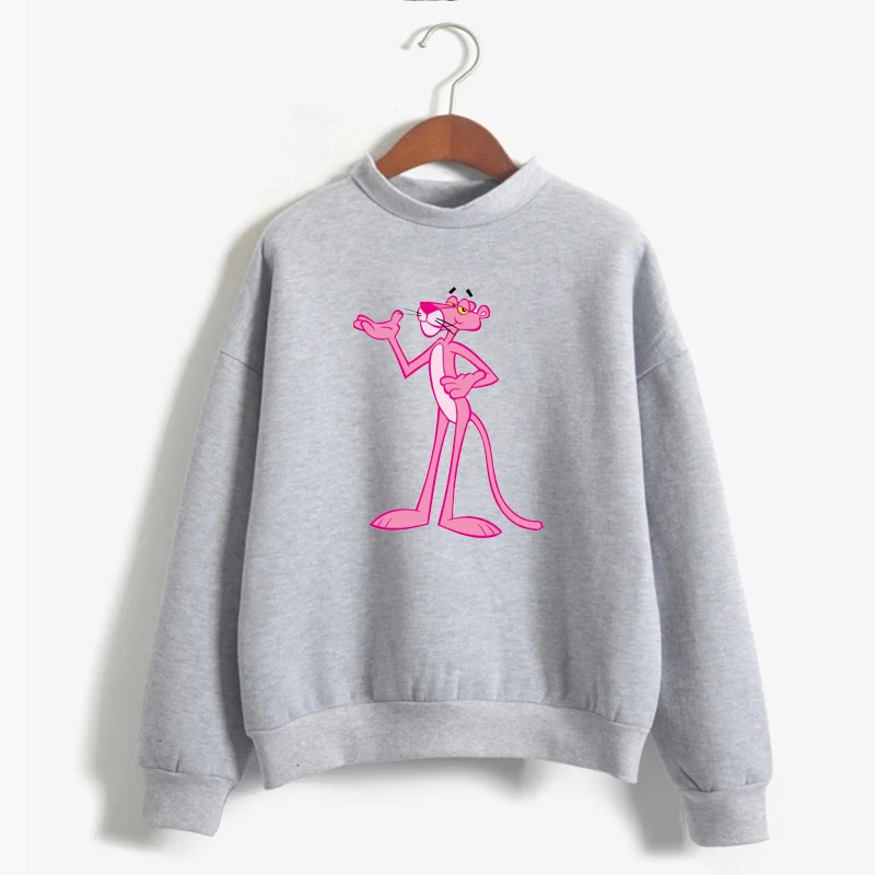  Pink Panther Hoodies Women Korean Fashion Autumn Winter Fleece Hooded Sweatshirts Harajuku Funny Ka