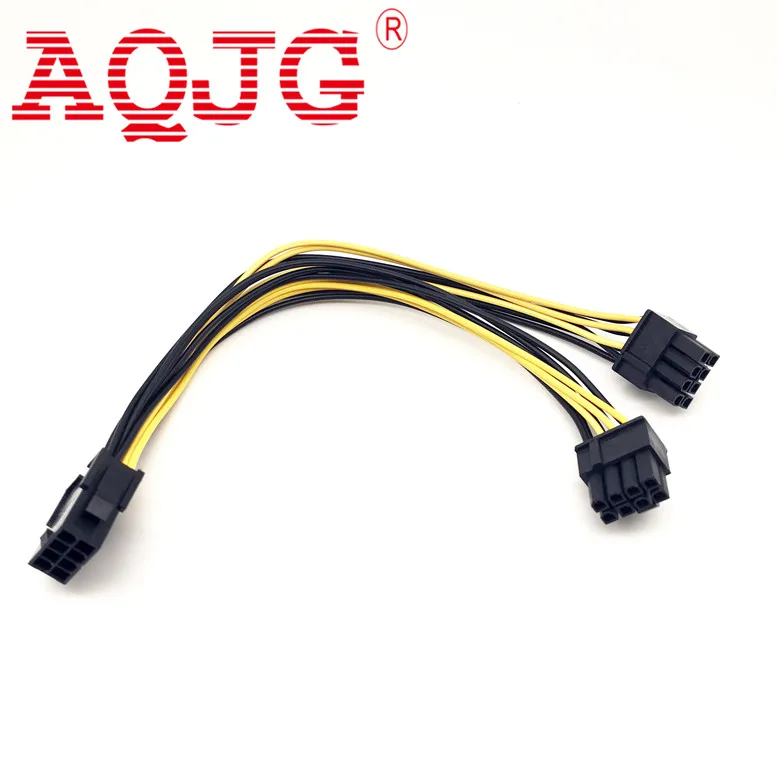 

20CM pc power supply CPU Molex 8 pin to 2 PCI-e 8 (6+2) pin pci express graphics card connectors internal cable Power splitters