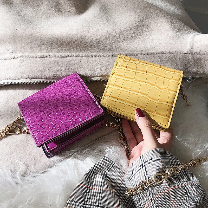 

Pu Leather Crocodile Crossbody Bag For Women 2019 Female Mini Chain Shoulder Bags Ladies Small Handbags And Purses Simple Style