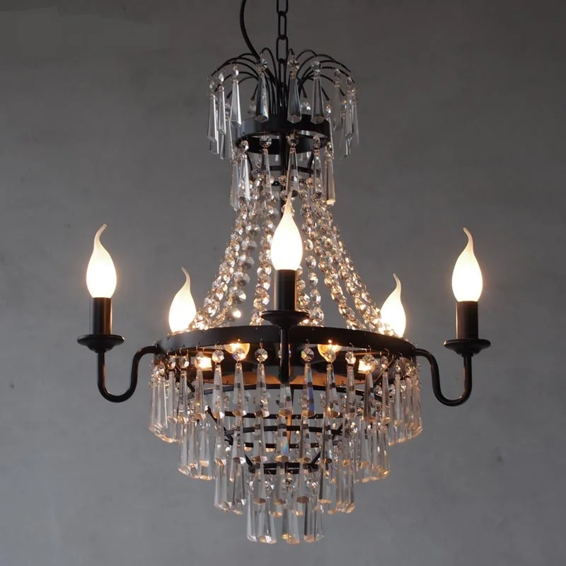 

Pendant lights continental simplicity luxury Crystal light K9 American Vintage restaurant lamp creative candles lamp LU818372