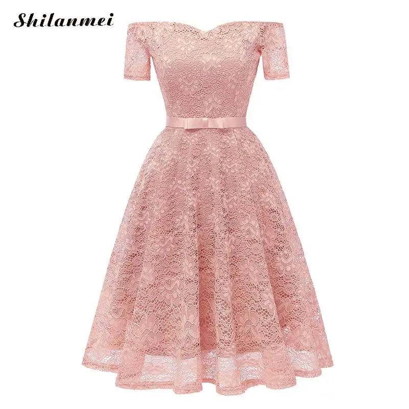 Women pink blue A Line Lace Sexy Dress Women Soild Off The Shoulder Wedding Party Dress 2018 Spring Sexy Party Mini Dresses Women pink blue A Line Lace Sexy Dress Women Soild Off The Shoulder Wedding Party Dress 2018 Spring Sexy Party Mini Dresses